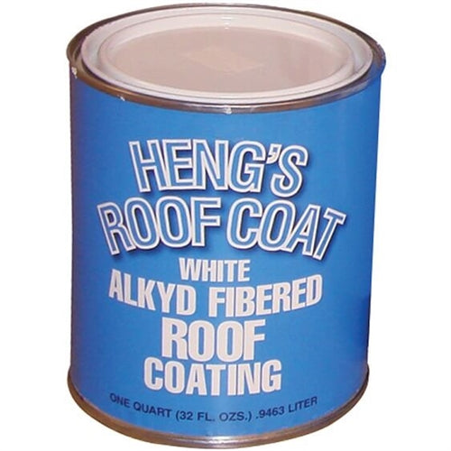 Heng's 43032 Alkyd Fibered Roof Coating, White, Qt., 12/case